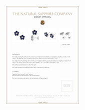 2.05 Ct.Tw.Total Carat Weight Blue Sapphire and Natural Diamond Studs Earrings, 18K White Gold Appraisal