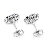 2.05 Ct.Tw.Total Carat Weight Blue Sapphire and Natural Diamond Accent Stones Earrings, 18K White Gold Image