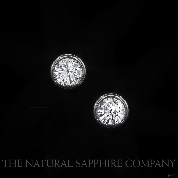 0.45 Ct.Tw. White Sapphire Studs Earrings, 14K White Gold