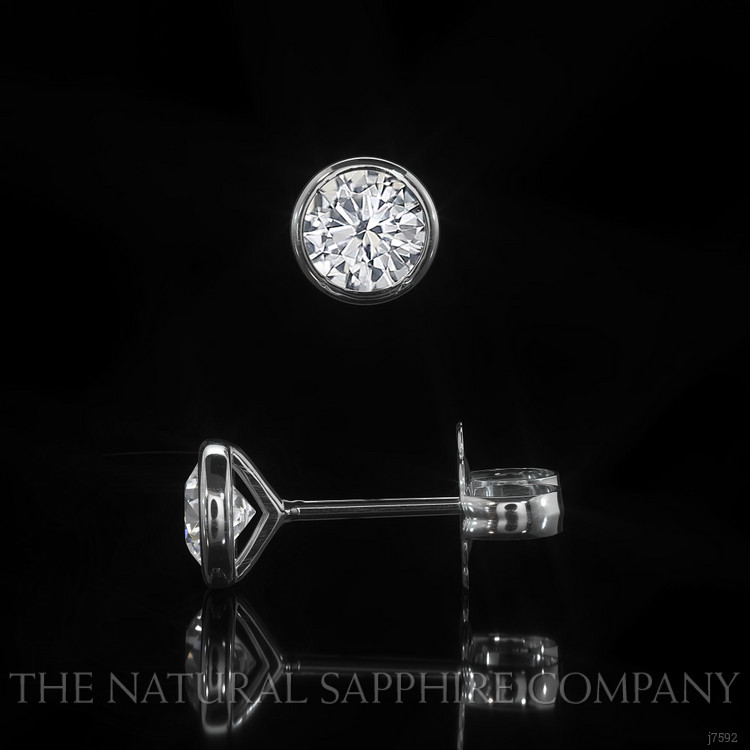 0.45 Ct.Tw. White Sapphire Studs Earrings, 14K White Gold