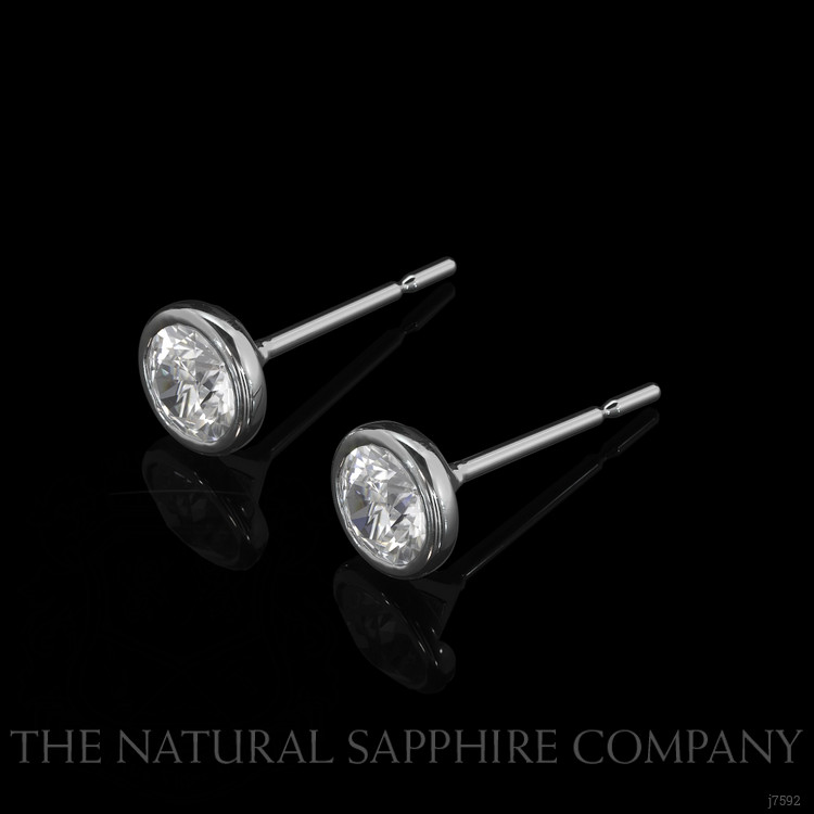 0.45 Ct.Tw. White Sapphire Studs Earrings, 14K White Gold