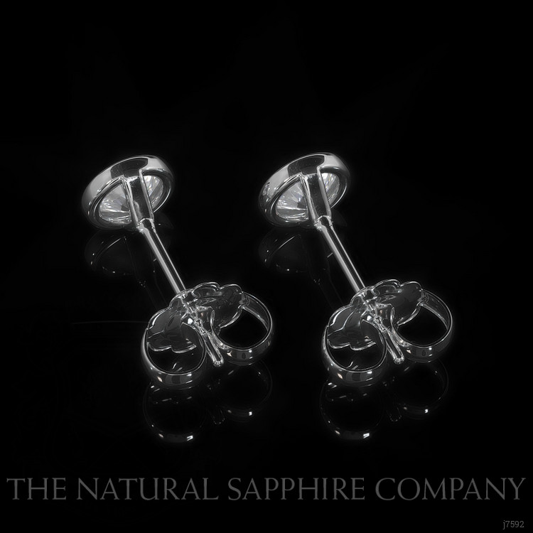 0.45 Ct.Tw. White Sapphire Studs Earrings, 14K White Gold