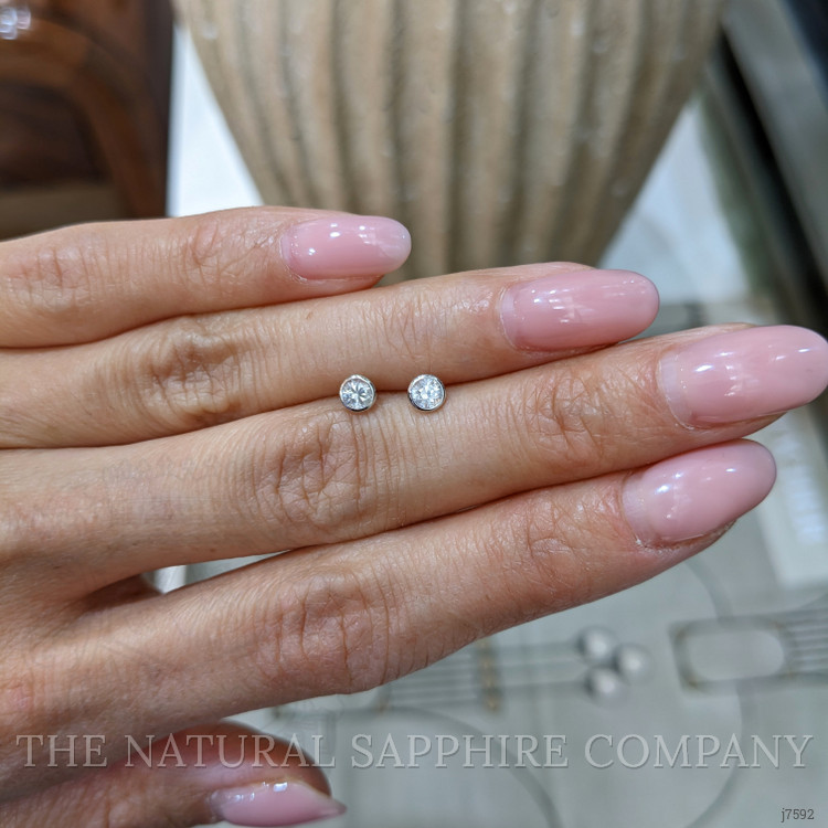 0.45 Ct.Tw. White Sapphire Studs Earrings, 14K White Gold