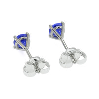 0.90&nbsp;Ct.Tw.Total Carat Weight Blue Sapphire Studs Earrings, 14K White Gold Image