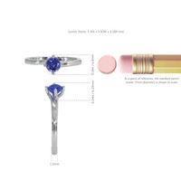 0.90 Ct. Blue Sapphire Solitaire Ring, 14K White Gold Image