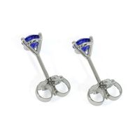 0.75 Ct.Tw. Blue Sapphire Studs Earrings, 14K White Gold Image
