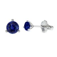 0.75 Ct.Tw. Blue Sapphire Studs Earrings, 14K White Gold Image