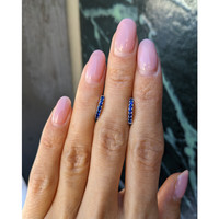 0.38&nbsp;Ct.Tw.Total Carat Weight Blue Sapphire Hoops Earrings, 14K White Gold Life Style