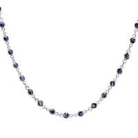1.80 Ct. Sapphire Accent Stones Necklace, 18K White Gold Video