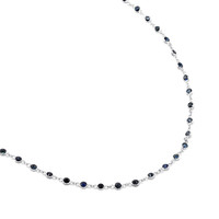 1.80 Ct. Blue Sapphire Accent Stones Necklace, 18K White Gold Image
