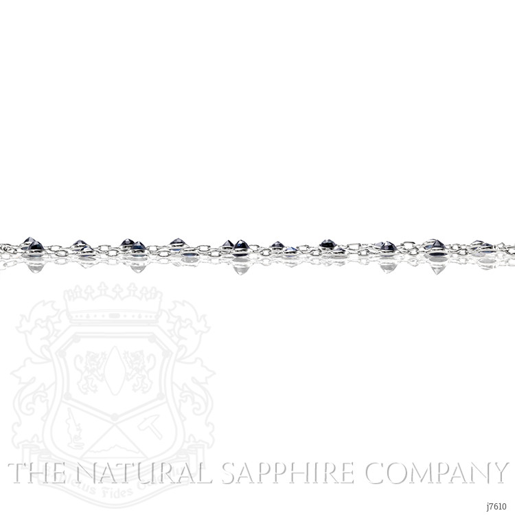 1.80 Ct. Blue Sapphire Accent Stones Necklace, 18K White Gold