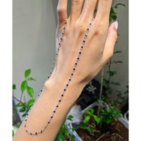 1.80 Ct. Blue Sapphire Accent Stones Necklace, 18K White Gold Life Style