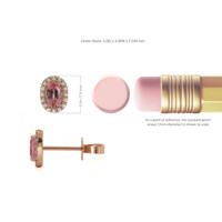 0.65 Ct.Tw. Pink Sapphire and Natural Diamond Pave Earrings, 14K Rose Gold Image