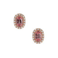 0.65 Ct.Tw.Total Carat Weight Sapphire Natural Diamond Pave Earrings, 14K Rose Gold Video