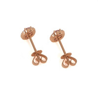0.65 Ct.Tw.Total Carat Weight Sapphire Natural Diamond Pave Earrings, 14K Rose Gold Image