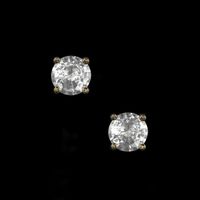 1.30 Ct.Tw.Total Carat Weight White Sapphire Studs Earrings, 14K Yellow Gold Video
