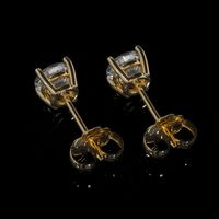 1.30 Ct.Tw.Total Carat Weight White Sapphire Studs Earrings, 14K Yellow Gold Image