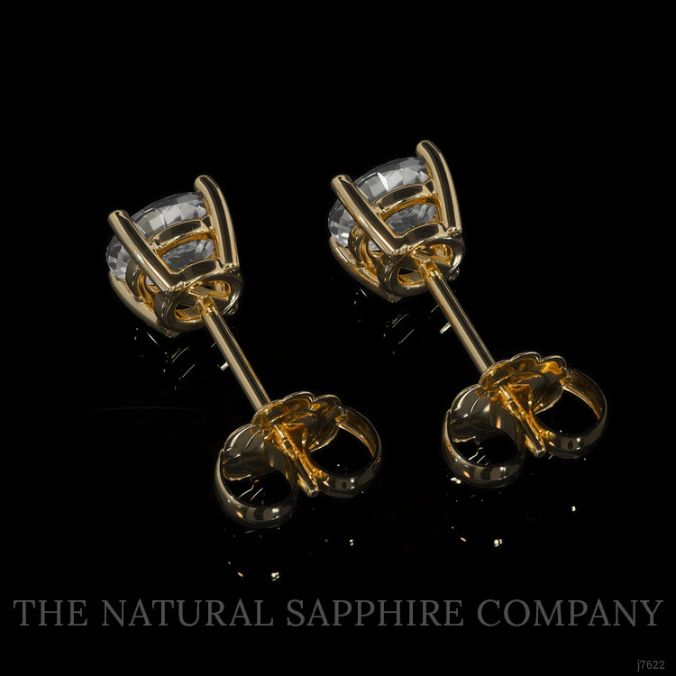 1.30 Ct.Tw. White Sapphire Studs Earrings, 14K Yellow Gold