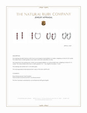 0.22 Ct.Tw.Total Carat Weight Ruby and Natural Diamond Pave Earrings, 14K White Gold Appraisal