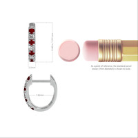 0.22 Ct.Tw. Ruby Natural Diamond Pave Earrings, 14K White Gold Image