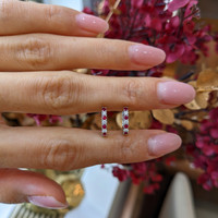 0.22&nbsp;Ct.Tw.Total Carat Weight Ruby and Natural Diamond Pave Earrings, 14K White Gold Life Style