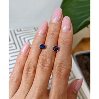 1.25&nbsp;Ct.Tw.Total Carat Weight Blue Sapphire Studs Earrings, 14K Yellow Gold Life Style