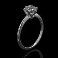 0.90 Ct. White Sapphire Solitaire Ring, Platinum 950 Image
