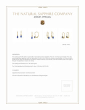 1.00 Ct.Tw.Total Carat Weight Blue Sapphire Drops Earrings, 14K Yellow Gold Appraisal