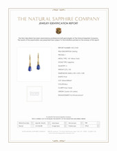 1.00 Ct.Tw.Total Carat Weight Blue Sapphire Drops Earrings, 14K Yellow Gold Scan Report