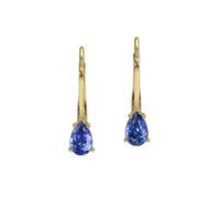1.00 Ct.Tw. Blue Sapphire Hoops Earrings, 14K Yellow Gold Video