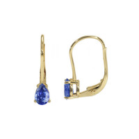 1.00 Ct.Tw. Blue Sapphire Hoops Earrings, 14K Yellow Gold Image