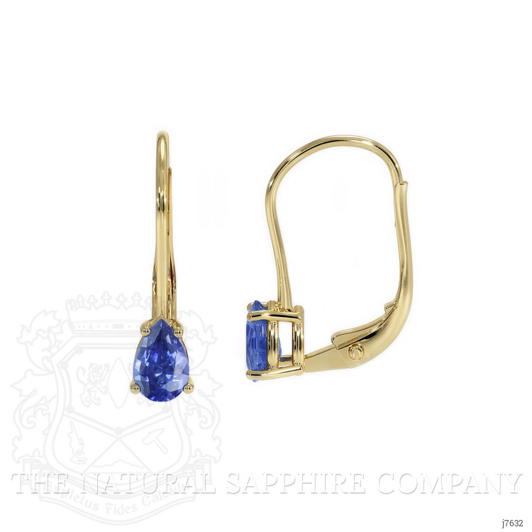 1.00 Ct.Tw. Blue Sapphire Hoops Earrings, 14K Yellow Gold