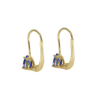 1.00 Ct.Tw. Blue Sapphire Hoops Earrings, 14K Yellow Gold Image