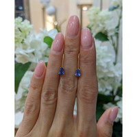 1.00&nbsp;Ct.Tw.Total Carat Weight Blue Sapphire Drops Earrings, 14K Yellow Gold Life Style