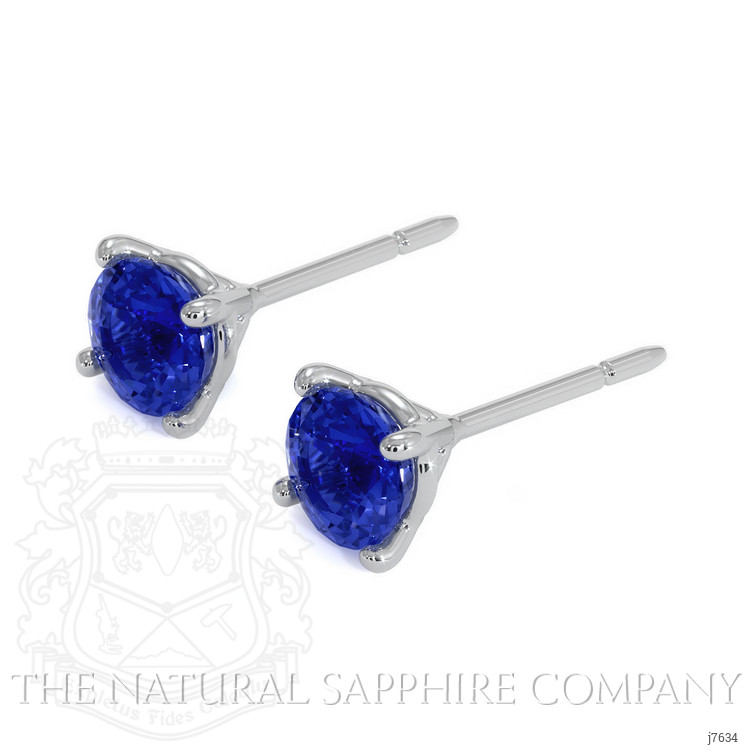 1.75 Ct.Tw. Blue Sapphire Studs Earrings, 14K White Gold