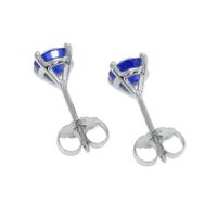 1.75 Ct.Tw.Total Carat Weight Blue Sapphire Studs Earrings, 14K White Gold Image
