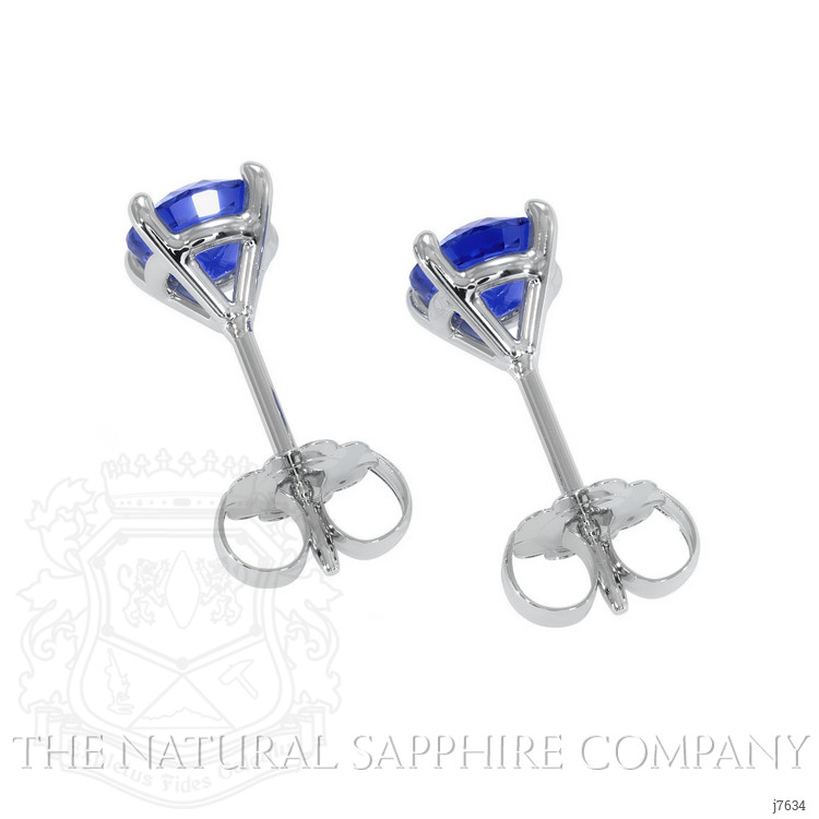 1.75 Ct.Tw. Blue Sapphire Studs Earrings, 14K White Gold
