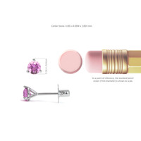 0.65 Ct.Tw. Pink Sapphire Studs Earrings, 14K White Gold Image