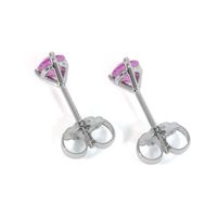 0.65 Ct.Tw. Pink Sapphire Studs Earrings, 14K White Gold Image
