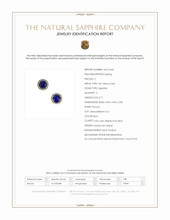 0.71 Ct.Tw.Total Carat Weight Blue Sapphire and Natural Diamond Studs Earrings, 14K Yellow Gold Scan Report