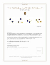 0.75 Ct.Tw. Blue Sapphire and Natural Diamond Pave Earrings, 18K Yellow Gold Appraisal