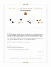 0.75 Ct.Tw. Blue Sapphire and Natural Diamond Pave Earrings, 18K Yellow Gold Appraisal