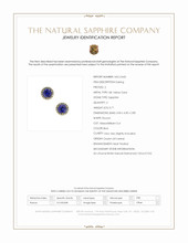0.71 Ct.Tw.Total Carat Weight Blue Sapphire and Natural Diamond Studs Earrings, 18K Yellow Gold Scan Report