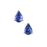 1.60&nbsp;Ct.Tw.Total Carat Weight Blue Sapphire Studs Earrings, 14K White Gold Video