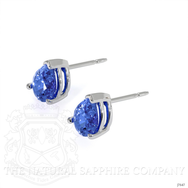 1.60 Ct.Tw. Blue Sapphire Studs Earrings, 14K White Gold