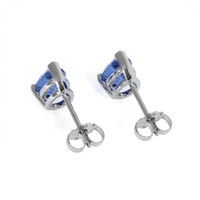 1.60&nbsp;Ct.Tw.Total Carat Weight Blue Sapphire Studs Earrings, 14K White Gold Image