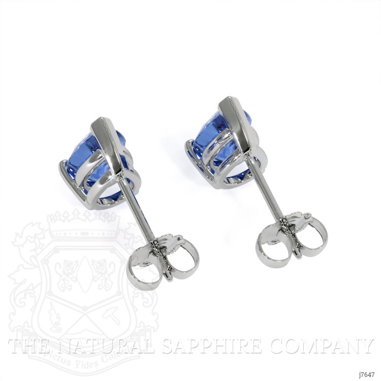 1.60 Ct.Tw. Blue Sapphire Studs Earrings, 14K White Gold