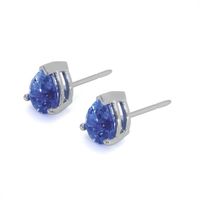 1.60 Ct.Tw.Total Carat Weight Sapphire Studs Earrings, 14K White Gold Image