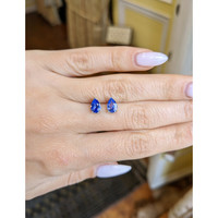 1.60 Ct.Tw. Blue Sapphire Studs Earrings, 14K White Gold Life Style