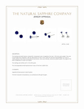 1.00 Ct.Tw. Blue Sapphire Studs Earrings, 14K White Gold Appraisal